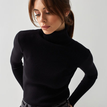 Turtleneck Sweater Women Solid Color Bottoming Shirt Slim High Collar Knitted Long Sleeved Top Pullover Sweaters
