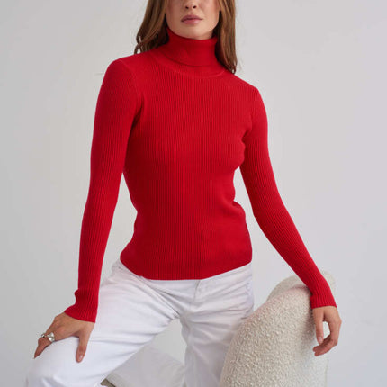 Turtleneck Sweater Women Solid Color Bottoming Shirt Slim High Collar Knitted Long Sleeved Top Pullover Sweaters