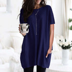 Short -sleeved Tibetan blue