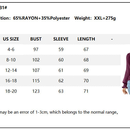 Women's Long Sleeve Shirt Autumn Bubble Sleeve V-Neck Solid Color Tops Fluffy Casual Loose Tops