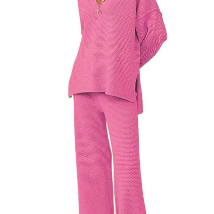 Women's Trendy Outfits 2 Piece Lounge Set Slouchy Matching Suit Sweater Sets Cozy Knit Loungewear Oversized Outfit