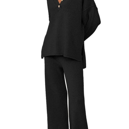Women's Trendy Outfits 2 Piece Lounge Set Slouchy Matching Suit Sweater Sets Cozy Knit Loungewear Oversized Outfit