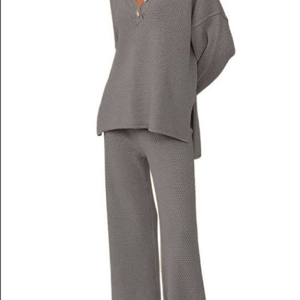 Women's Trendy Outfits 2 Piece Lounge Set Slouchy Matching Suit Sweater Sets Cozy Knit Loungewear Oversized Outfit