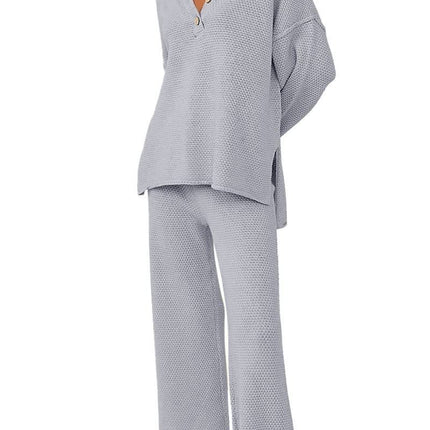 Women's Trendy Outfits 2 Piece Lounge Set Slouchy Matching Suit Sweater Sets Cozy Knit Loungewear Oversized Outfit