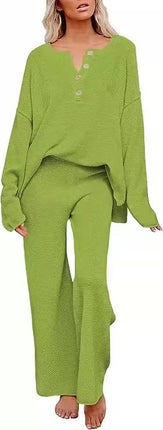 Women's Trendy Outfits 2 Piece Lounge Set Slouchy Matching Suit Sweater Sets Cozy Knit Loungewear Oversized Outfit