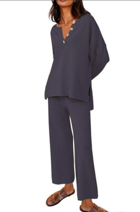 Women's Trendy Outfits 2 Piece Lounge Set Slouchy Matching Suit Sweater Sets Cozy Knit Loungewear Oversized Outfit