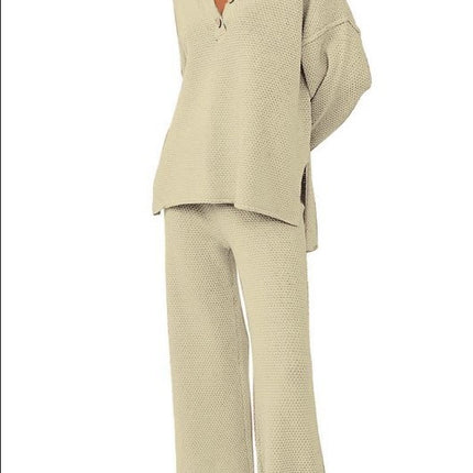 Women's Trendy Outfits 2 Piece Lounge Set Slouchy Matching Suit Sweater Sets Cozy Knit Loungewear Oversized Outfit