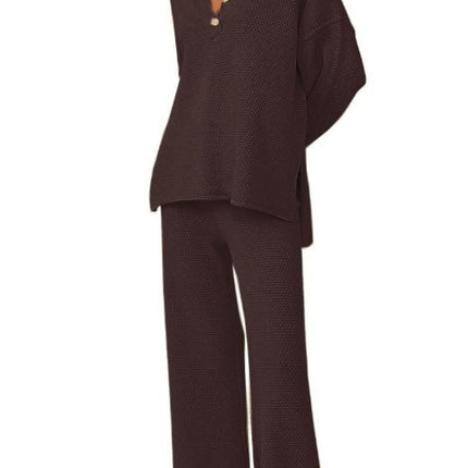 Women's Trendy Outfits 2 Piece Lounge Set Slouchy Matching Suit Sweater Sets Cozy Knit Loungewear Oversized Outfit
