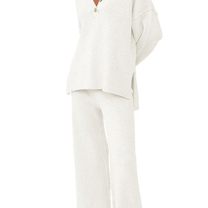 Women's Trendy Outfits 2 Piece Lounge Set Slouchy Matching Suit Sweater Sets Cozy Knit Loungewear Oversized Outfit