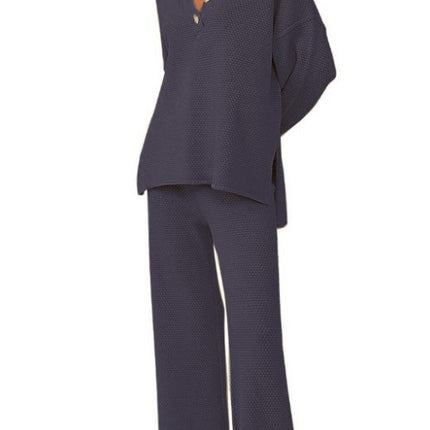 Women's Trendy Outfits 2 Piece Lounge Set Slouchy Matching Suit Sweater Sets Cozy Knit Loungewear Oversized Outfit