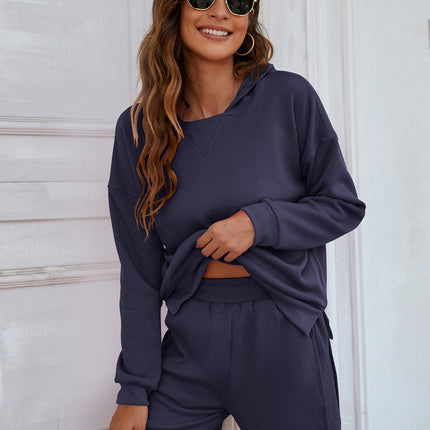 Women's Jogger Pants Set 2 Piece Crew Neck Sweatshirt w/ Side Split Hoodie Women's Sweatshirt Shorts Women's Sets Travel Autumn