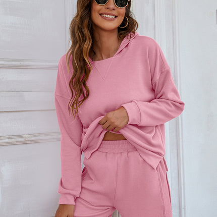 Women's Jogger Pants Set 2 Piece Crew Neck Sweatshirt w/ Side Split Hoodie Women's Sweatshirt Shorts Women's Sets Travel Autumn