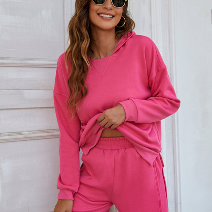 Women's Jogger Pants Set 2 Piece Crew Neck Sweatshirt w/ Side Split Hoodie Women's Sweatshirt Shorts Women's Sets Travel Autumn