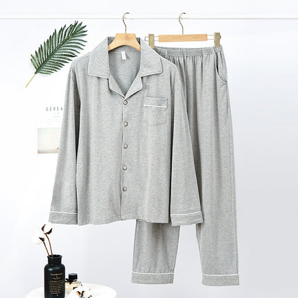 Modal thin spring and summer men and women long-sleeved pajamas set modal homewear men and women suit 2