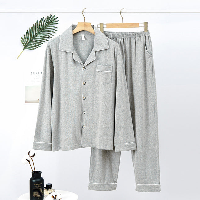 Modal thin spring and summer men and women long-sleeved pajamas set modal homewear men and women suit 2