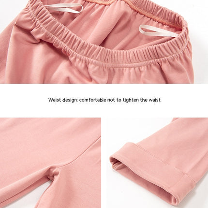 Modal thin spring and summer men and women long-sleeved pajamas set modal homewear men and women suit 2