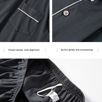 Modal thin spring and summer men and women long-sleeved pajamas set modal homewear men and women suit 1