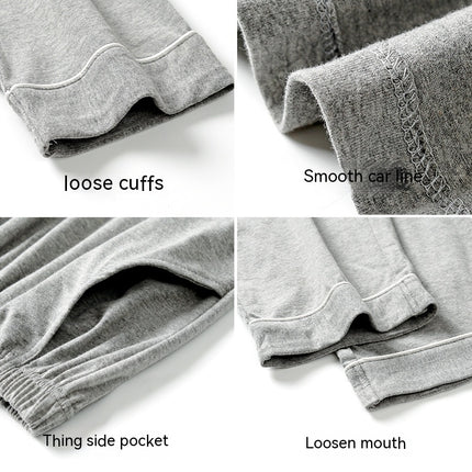 Modal thin spring and summer men and women long-sleeved pajamas set modal homewear men and women suit 1