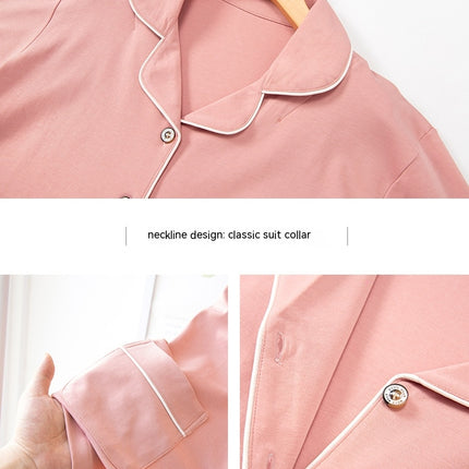 Modal thin spring and summer men and women long-sleeved pajamas set modal homewear men and women suit 2