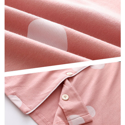 Spring and Autumn Women's pajamas set 100% cotton long-sleeved buttons pajamas pajamas soft pajamas leisure homewear suit