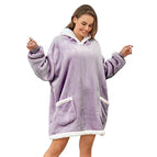Lao powder double pocket lazy clothes