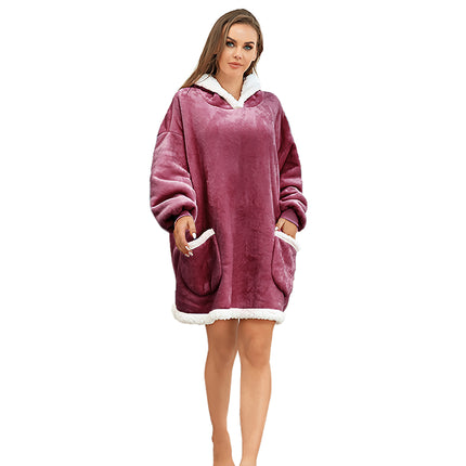 Pullover Fleece Jacket Hooded Sloth Blanket Outdoor Cotton Clothing Cold Weather Jacket