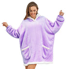 Purple double pocket lazy clothes