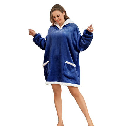 Pullover Fleece Jacket Hooded Sloth Blanket Outdoor Cotton Clothing Cold Weather Jacket