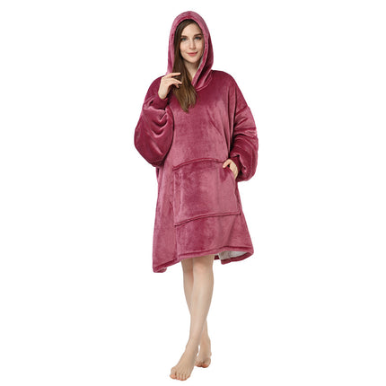 Pullover Fleece Jacket Hooded Sloth Blanket Outdoor Cotton Clothing Cold Weather Jacket