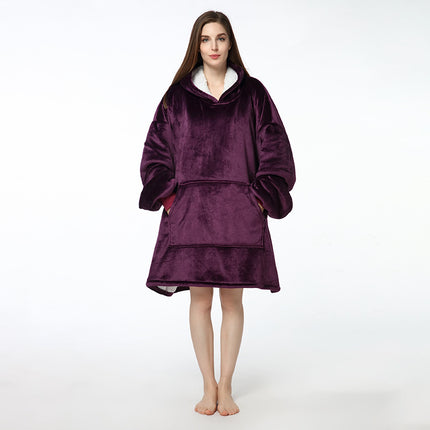 Pullover Fleece Jacket Hooded Sloth Blanket Outdoor Cotton Clothing Cold Weather Jacket