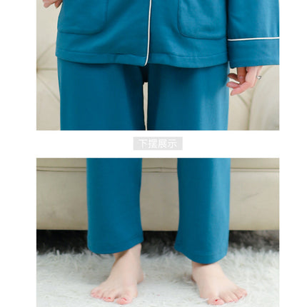 Autumn and winter women's printed models long-sleeved cotton cardigan loose set of pajamas