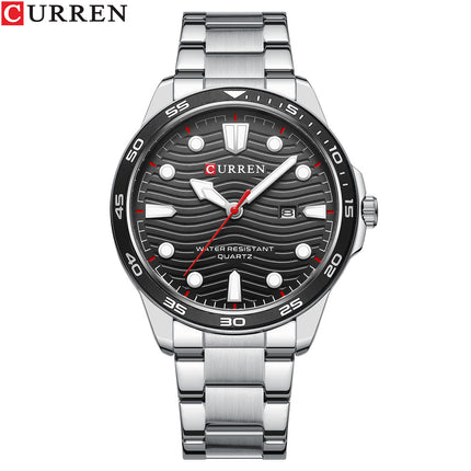 Mens Watches Fashion Waterproof Stainless Steel Analogue Quartz Watch Business Calendar Wrist Watch for Men