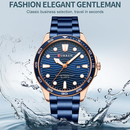 Mens Watches Fashion Waterproof Stainless Steel Analogue Quartz Watch Business Calendar Wrist Watch for Men