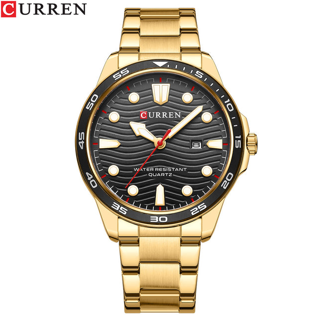 Mens Watches Fashion Waterproof Stainless Steel Analogue Quartz Watch Business Calendar Wrist Watch for Men
