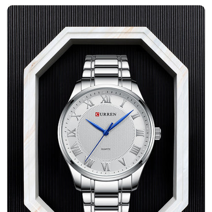 Men's Watches With Stainless Steel And Metal Casual Waterproof Quartz Watch, Date In Hands Watch for Men