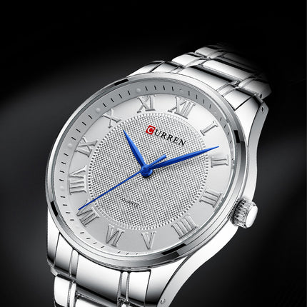 Men's Watches With Stainless Steel And Metal Casual Waterproof Quartz Watch, Date In Hands Watch for Men
