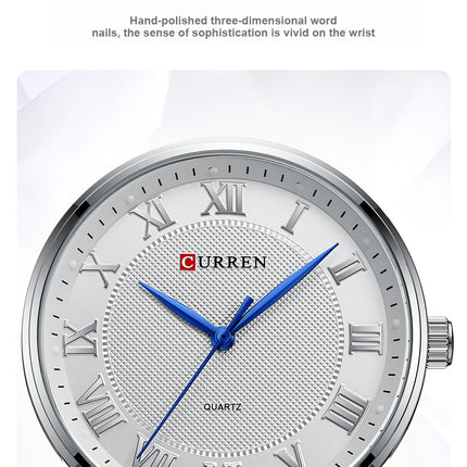 Men's Watches With Stainless Steel And Metal Casual Waterproof Quartz Watch, Date In Hands Watch for Men