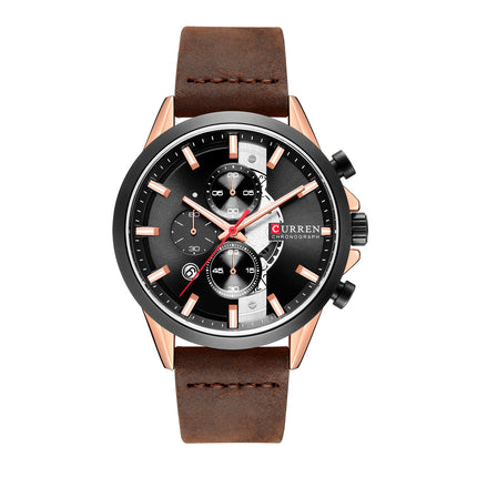 Men's Watches Leather Strap Watches Classic Waterproof Business Leisure Date Analog Quartz Watch for Men