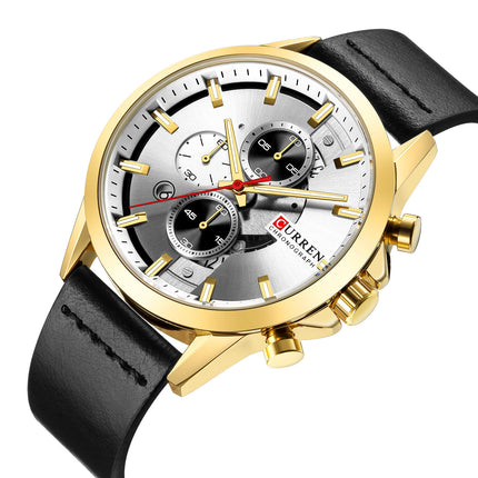 Men's Watches Leather Strap Watches Classic Waterproof Business Leisure Date Analog Quartz Watch for Men