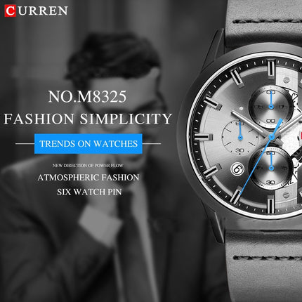 Men's Watches Leather Strap Watches Classic Waterproof Business Leisure Date Analog Quartz Watch for Men