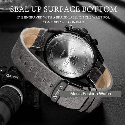 Men's Watches Leather Strap Watches Classic Waterproof Business Leisure Date Analog Quartz Watch for Men