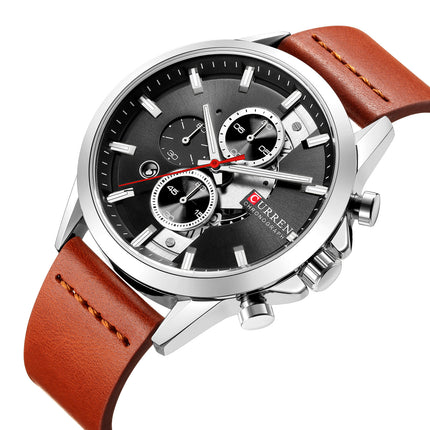 Men's Watches Leather Strap Watches Classic Waterproof Business Leisure Date Analog Quartz Watch for Men
