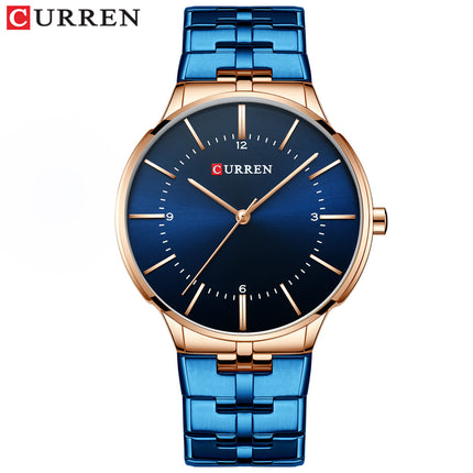 Men's Fashion Waterproof Watches  Stainless Steel Analogue Quartz Watch Business Leisure Wrist Watch for Men