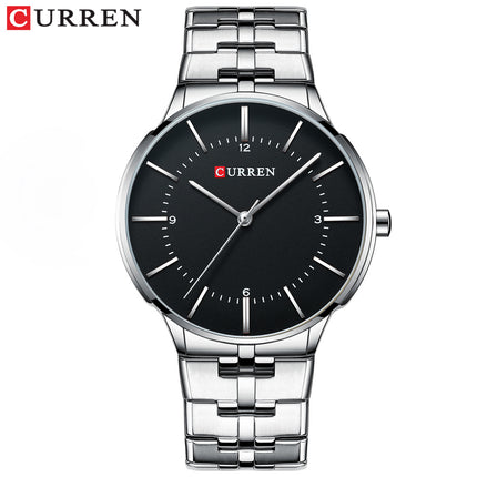 Men's Fashion Waterproof Watches  Stainless Steel Analogue Quartz Watch Business Leisure Wrist Watch for Men