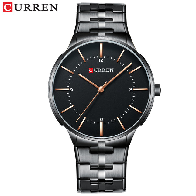 Men's Fashion Waterproof Watches  Stainless Steel Analogue Quartz Watch Business Leisure Wrist Watch for Men