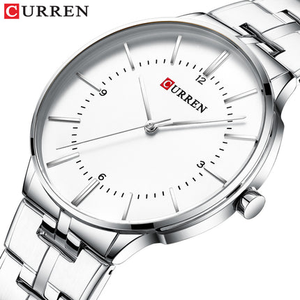Men's Fashion Waterproof Watches  Stainless Steel Analogue Quartz Watch Business Leisure Wrist Watch for Men