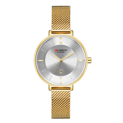 Women's Fashion Watches Analog Quartz Calendar Mesh Belt Ladies Wristwatch Waterproof Watch Of Women