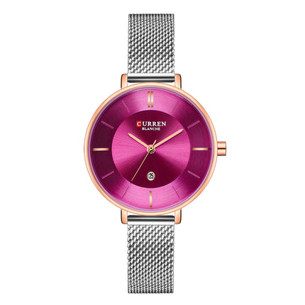 Women's Fashion Watches Analog Quartz Calendar Mesh Belt Ladies Wristwatch Waterproof Watch Of Women