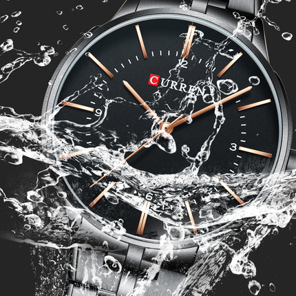 Men's Fashion Waterproof Watches  Stainless Steel Analogue Quartz Watch Business Leisure Wrist Watch for Men