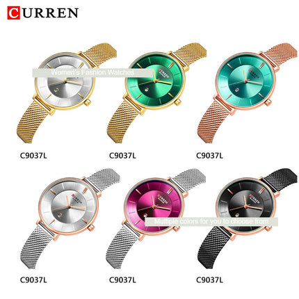 Women's Fashion Watches Analog Quartz Calendar Mesh Belt Ladies Wristwatch Waterproof Watch Of Women